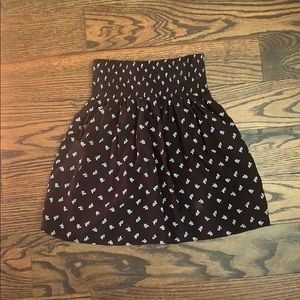 Black and white floral skirt